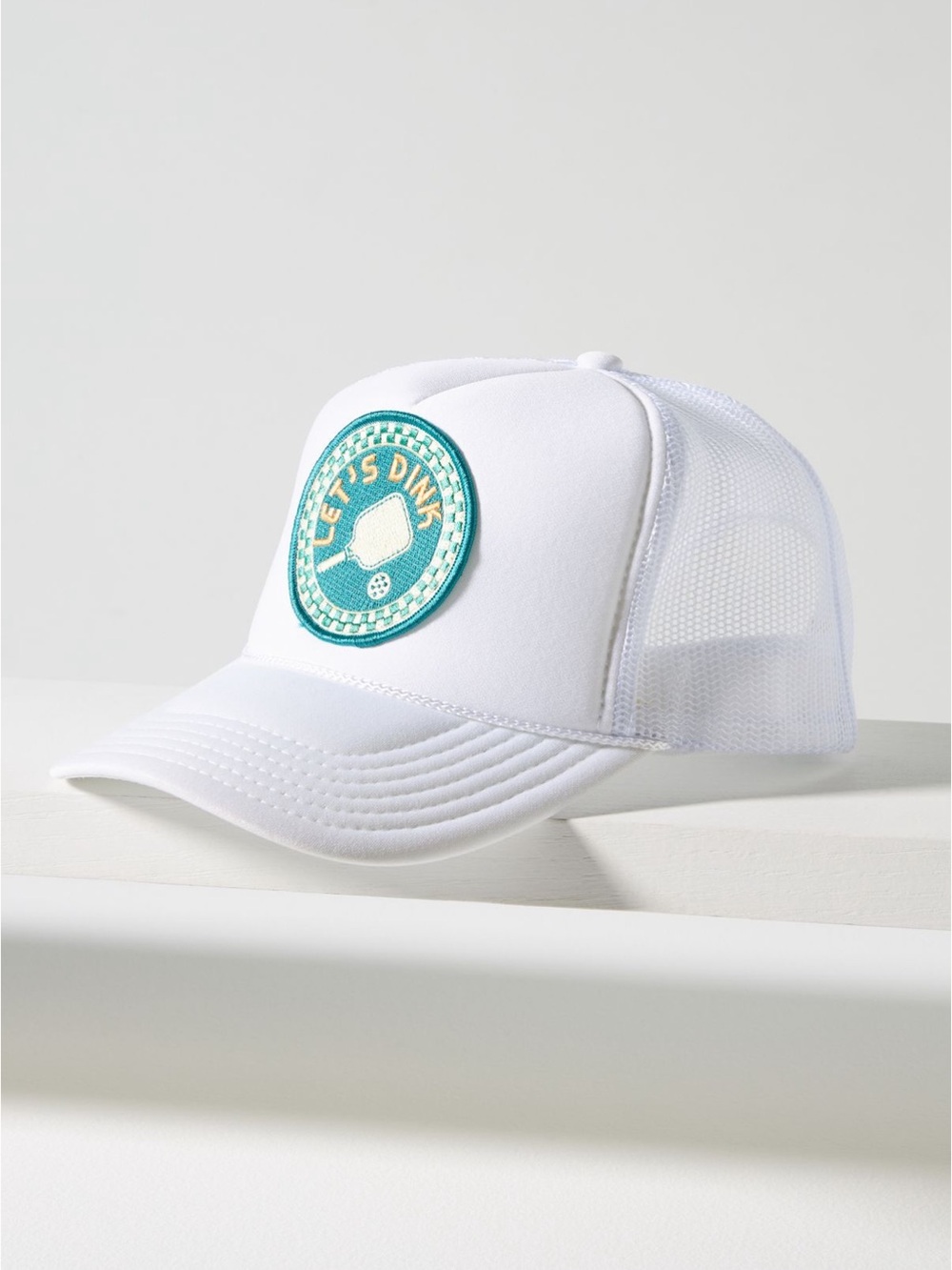 White 'Let's Dink' Mesh Trucker